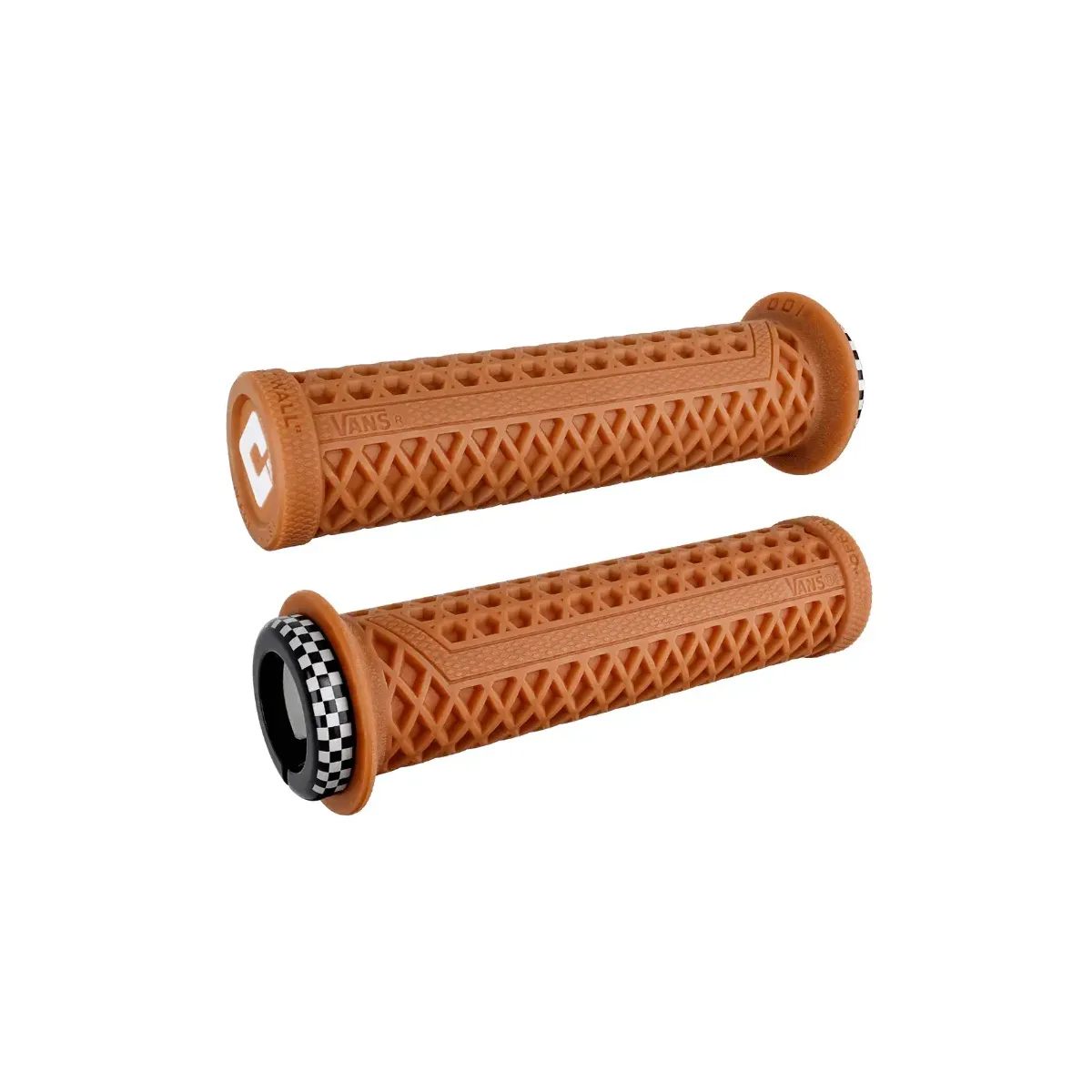 ODI Vans V2.1 Lock-On Grips Gum/White Finish Clamps